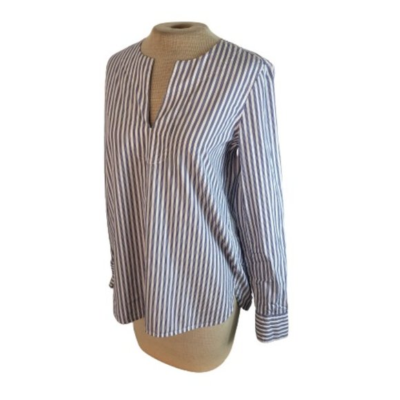 J.CREW Tops - J. Crew Striped Tunic Top Shirt Blouse Blue White